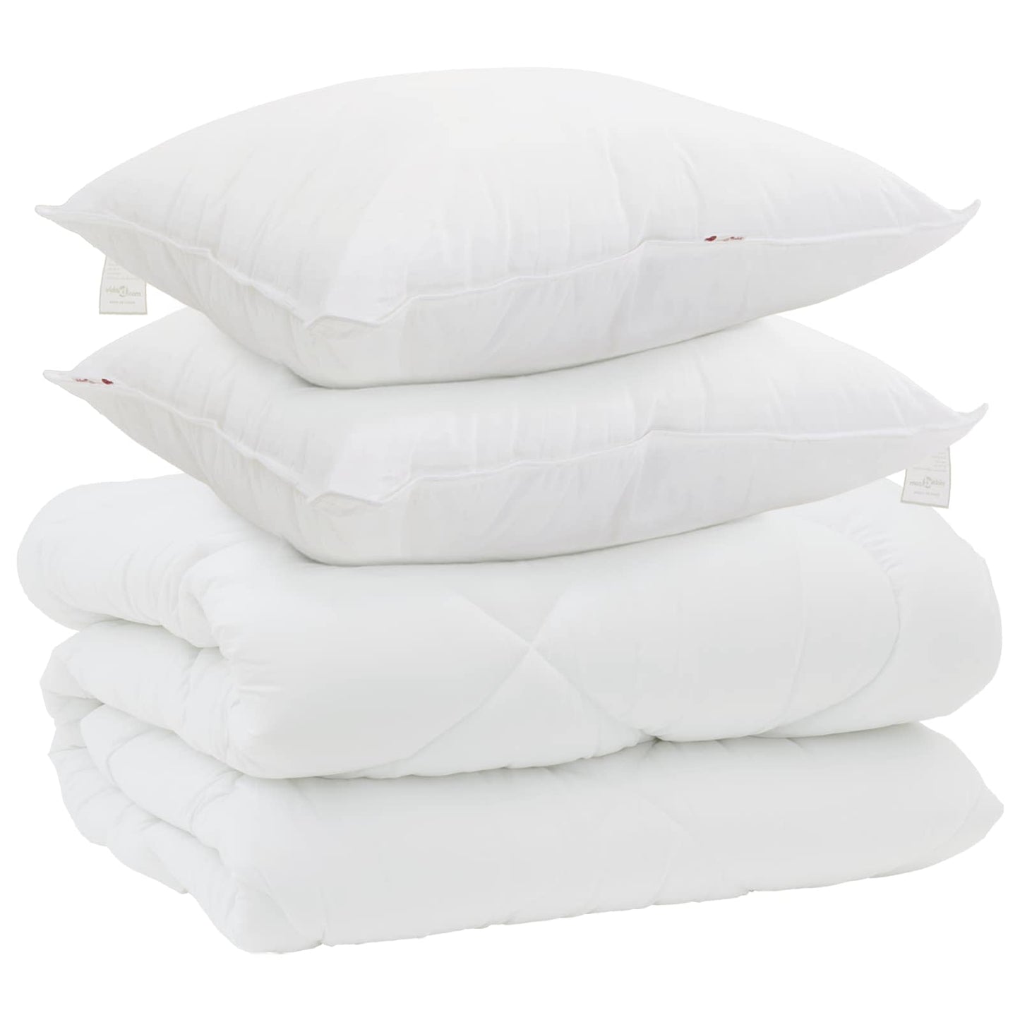 Vidaxl couette d'hiver avec oreiller 3 pcs microfibre blanche