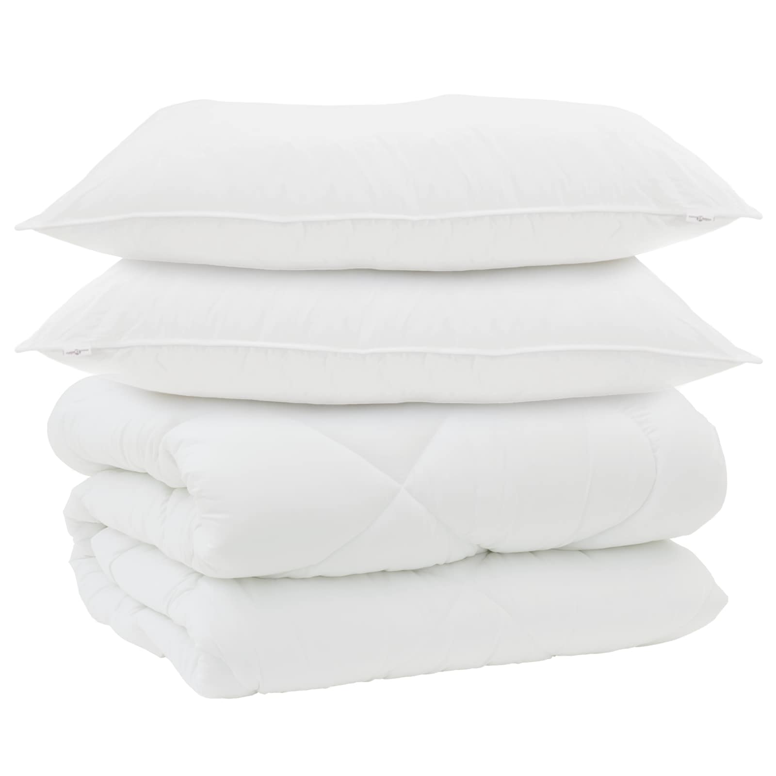 Vidaxl couette d'hiver avec oreiller 3 pcs microfibre blanche