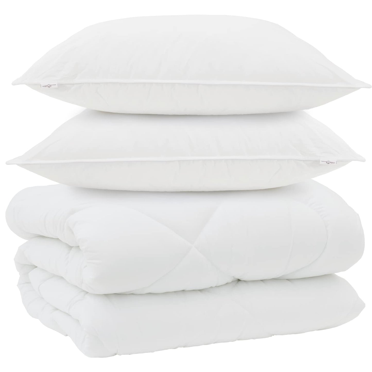 Vidaxl couette d'hiver avec oreiller 3 pcs microfibre blanche