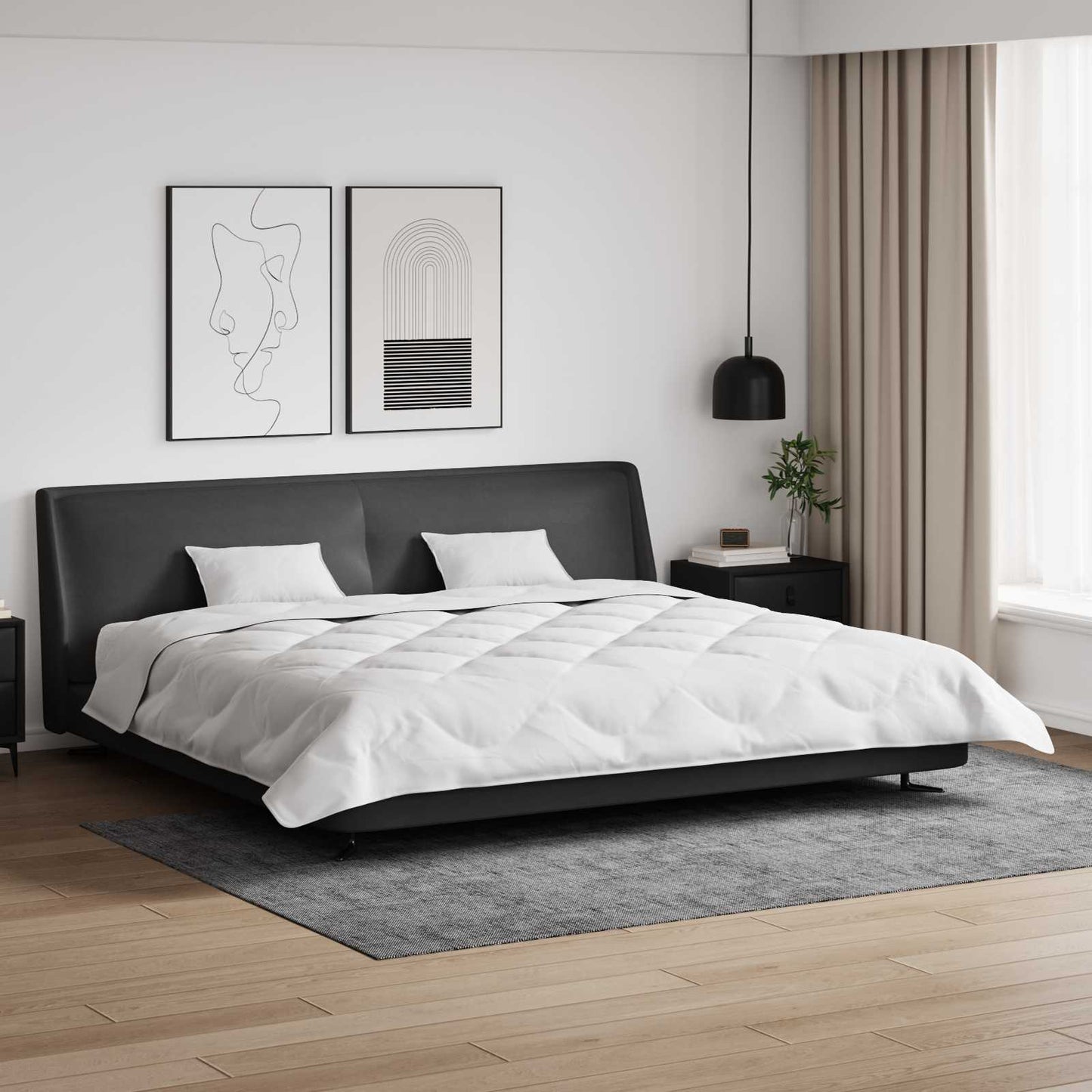Vidaxl couette d'hiver avec oreiller 3 pcs microfibre blanche
