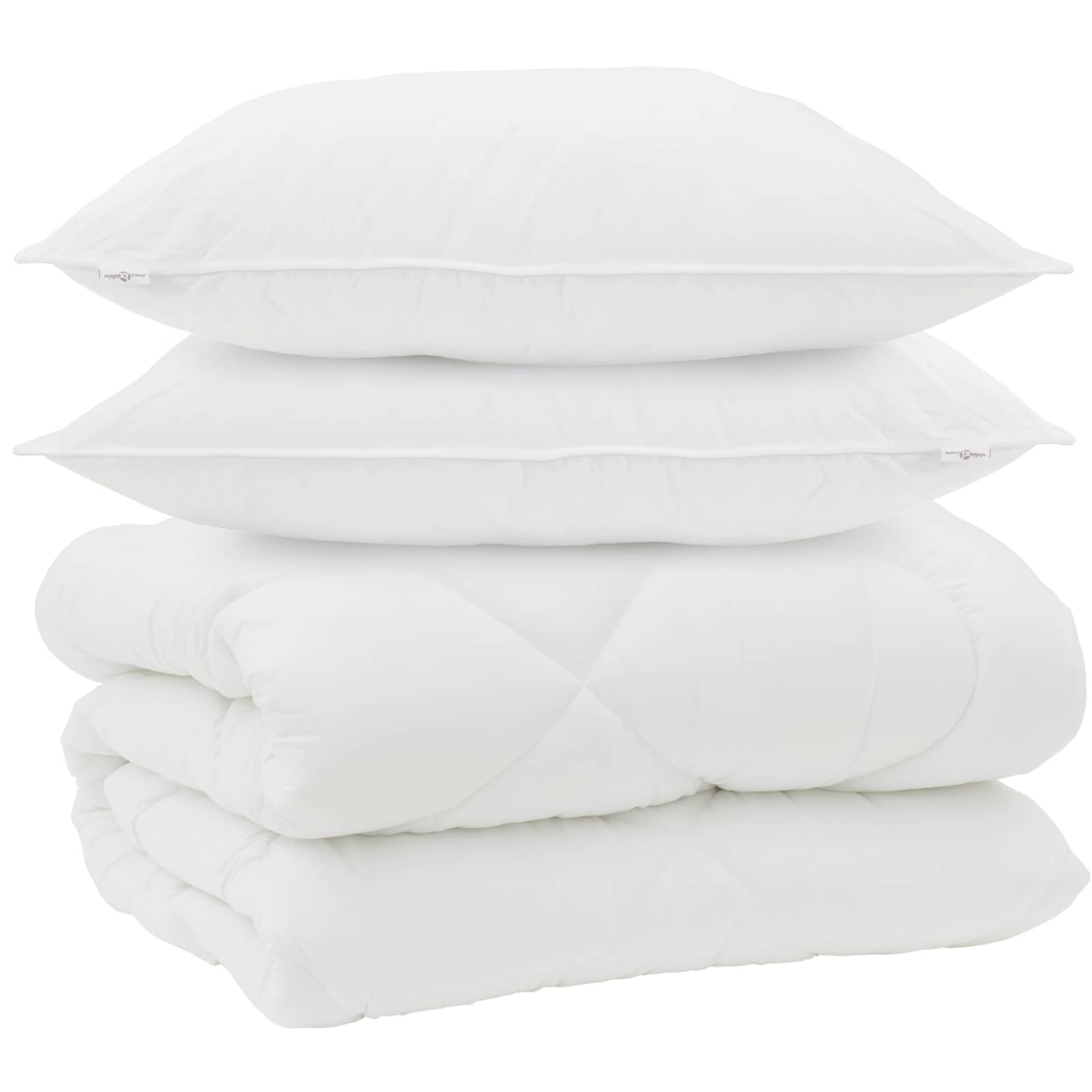Vidaxl couette d'hiver avec oreiller 3 pcs microfibre blanche
