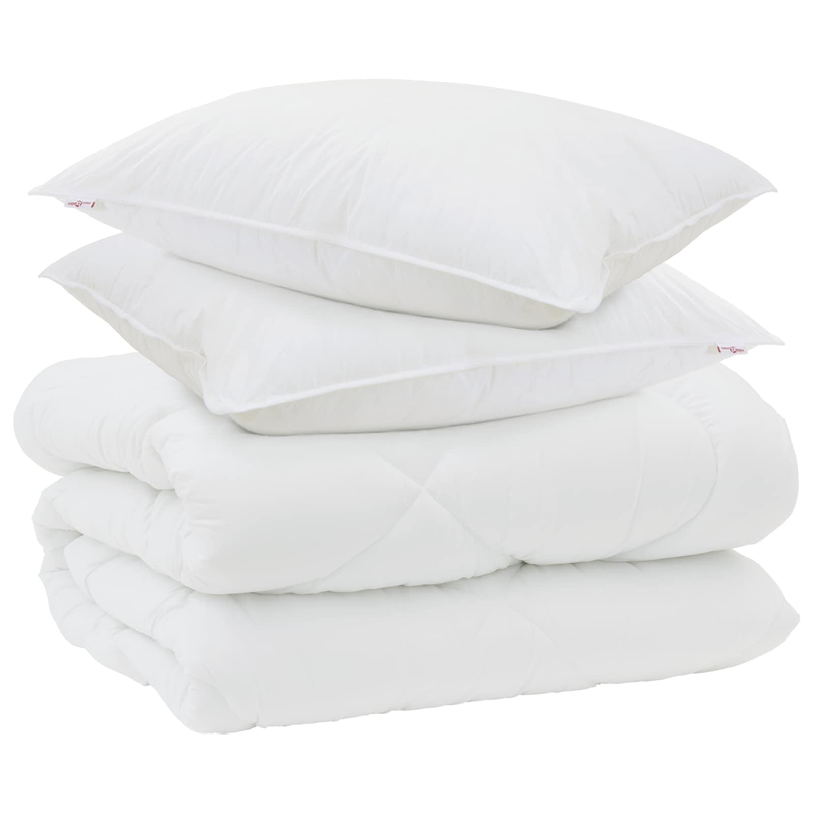 Vidaxl couette d'hiver avec oreiller 3 pcs microfibre blanche