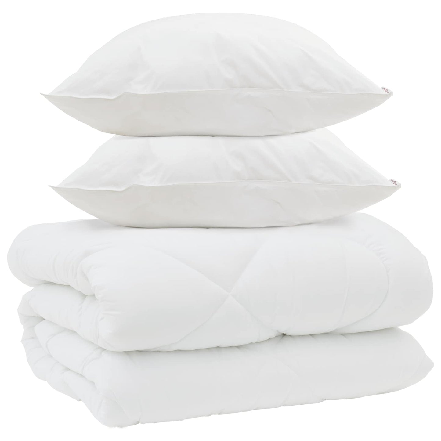Vidaxl couette d'hiver avec oreiller 3 pcs microfibre blanche