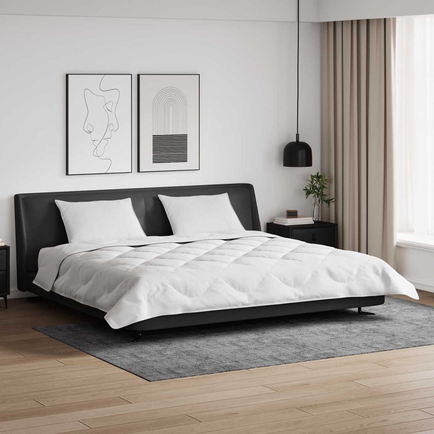 Vidaxl couette d'hiver avec oreiller 3 pcs microfibre blanche
