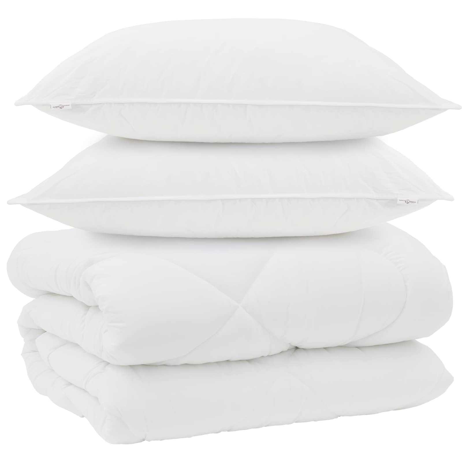 Vidaxl couette d'hiver avec oreiller 3 pcs microfibre blanche