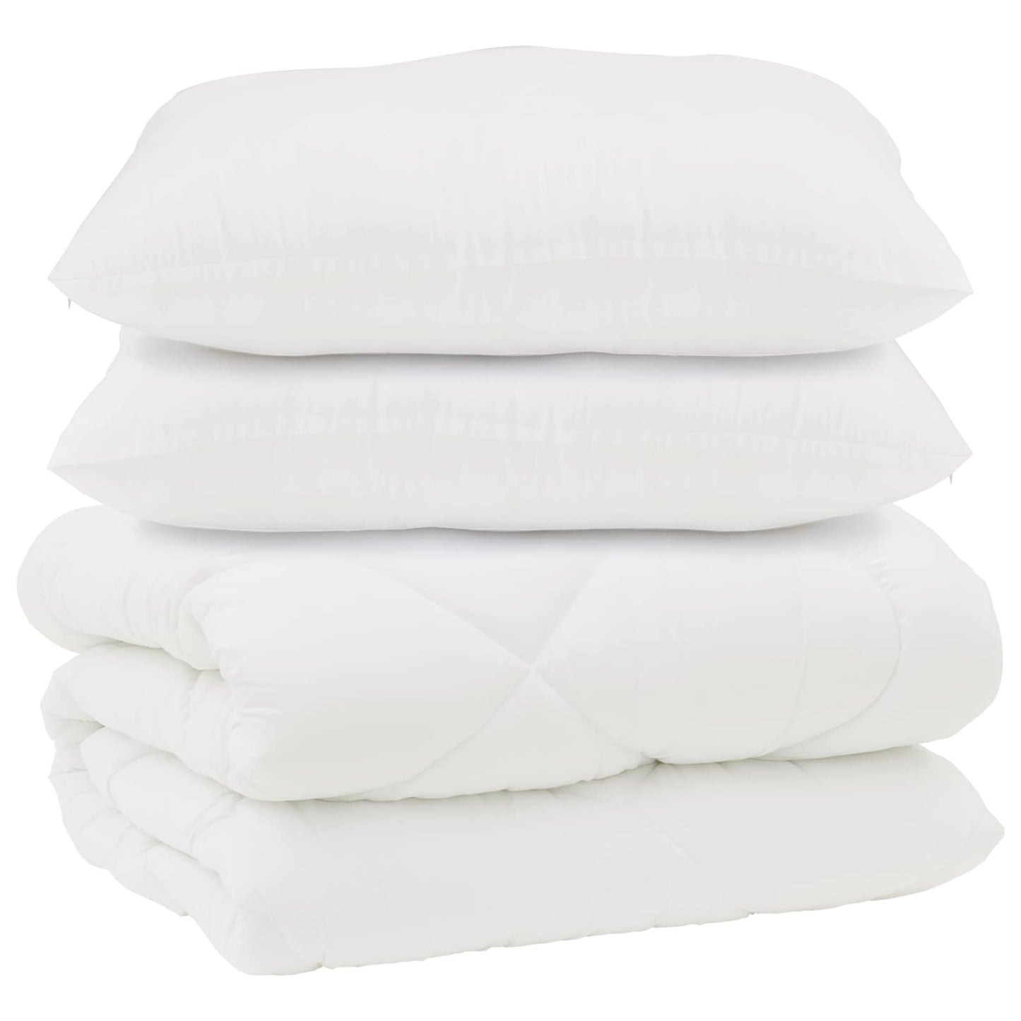 Vidaxl couette avec oreillers 3 pcs microfibre blanche et duvet plume