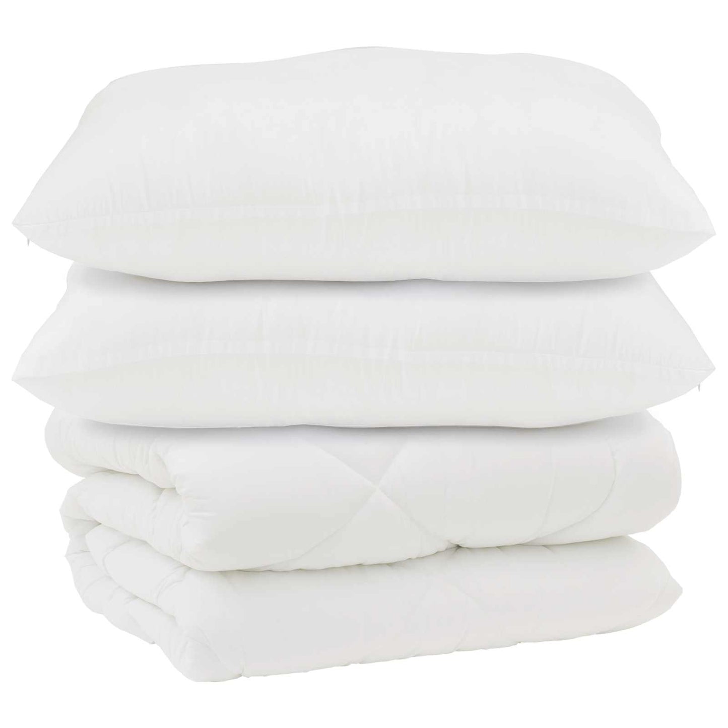 Vidaxl couette avec oreillers 3 pcs microfibre blanche et duvet plume