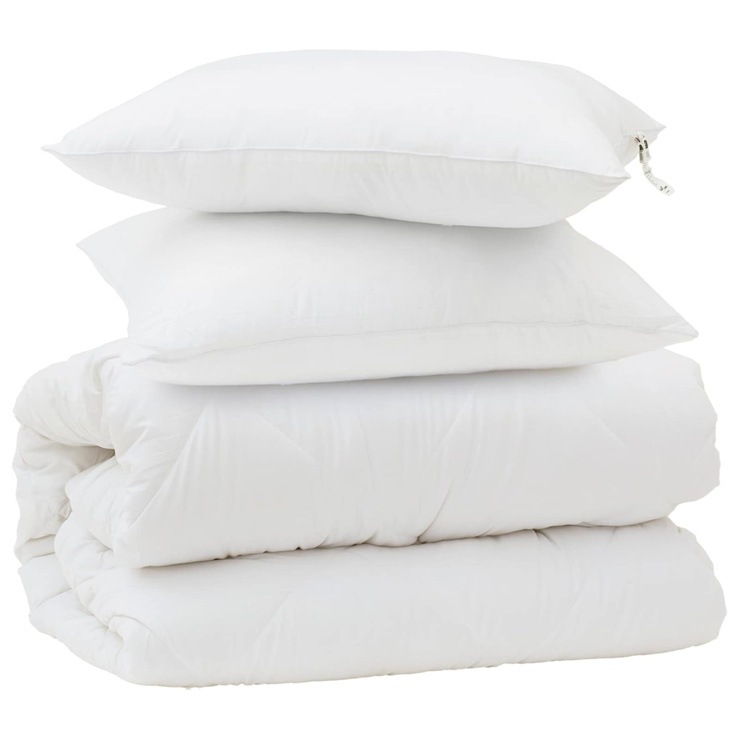 Vidaxl parure de couette avec oreiller 3 pcs blanc microfibre et duvet plume