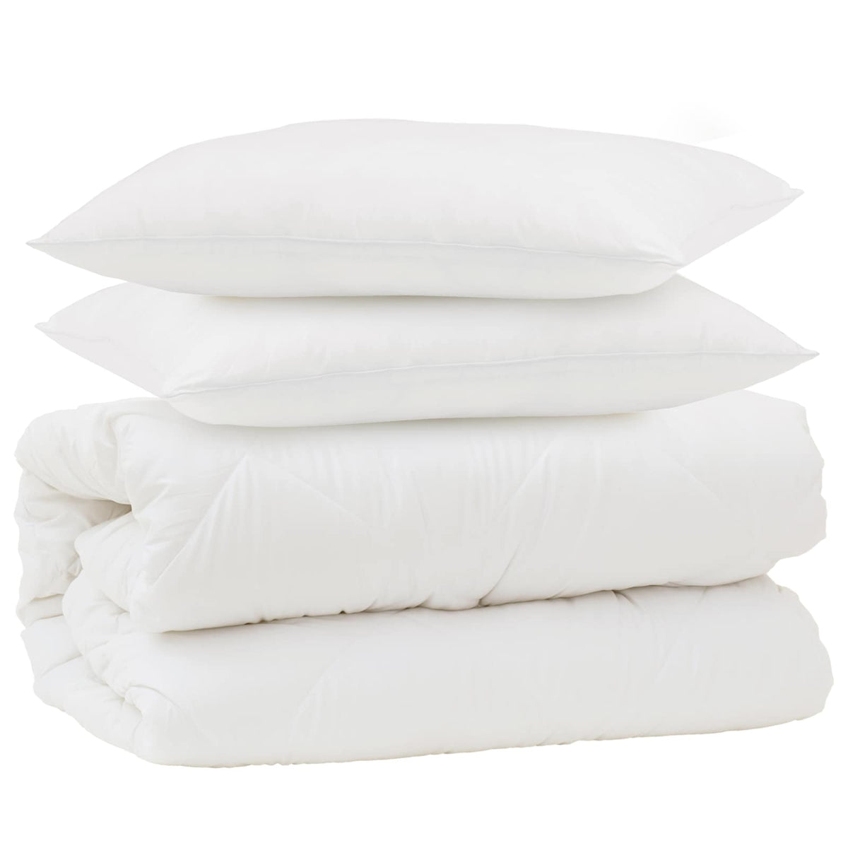 Vidaxl parure de couette avec oreiller 3 pcs blanc microfibre et duvet plume