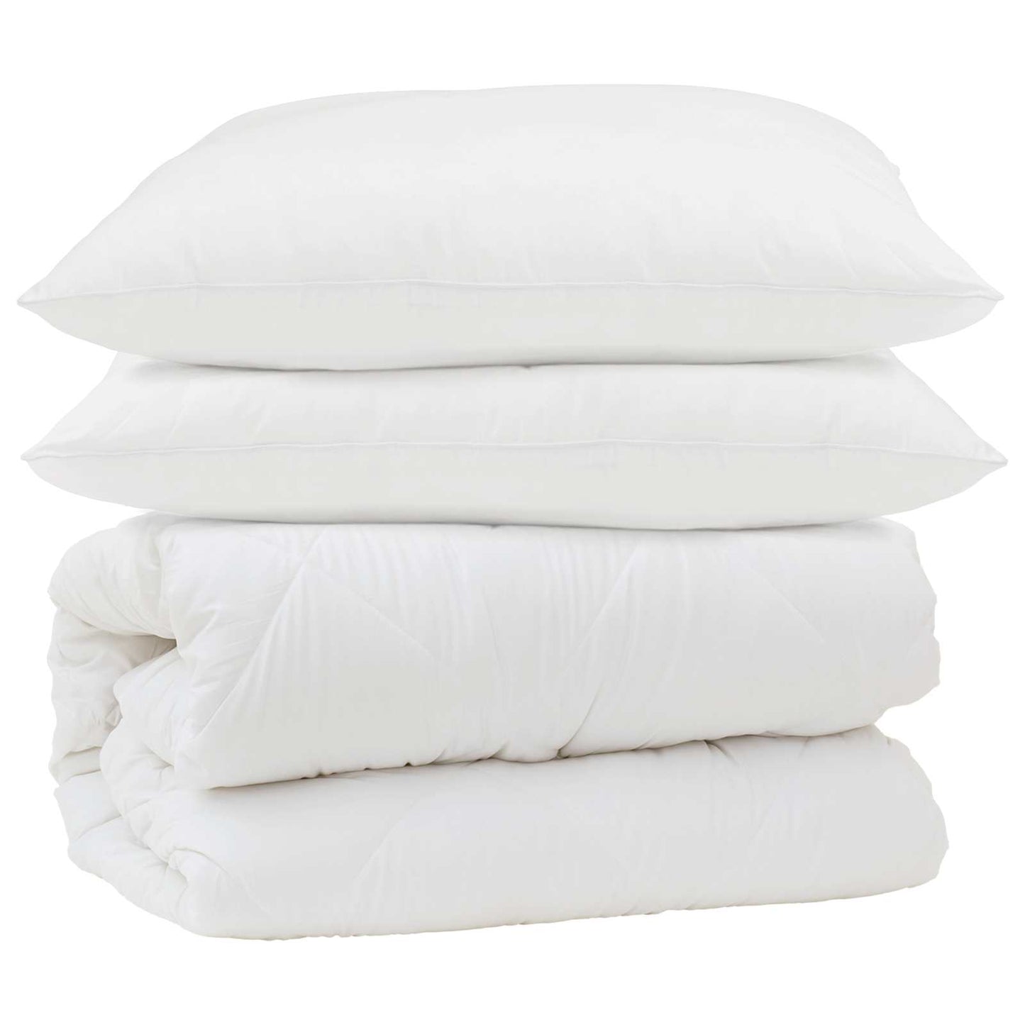 Vidaxl parure de couette avec oreiller 3 pcs blanc microfibre et duvet plume