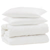 Vidaxl parure de couette avec oreiller 3 pcs blanc microfibre et duvet plume