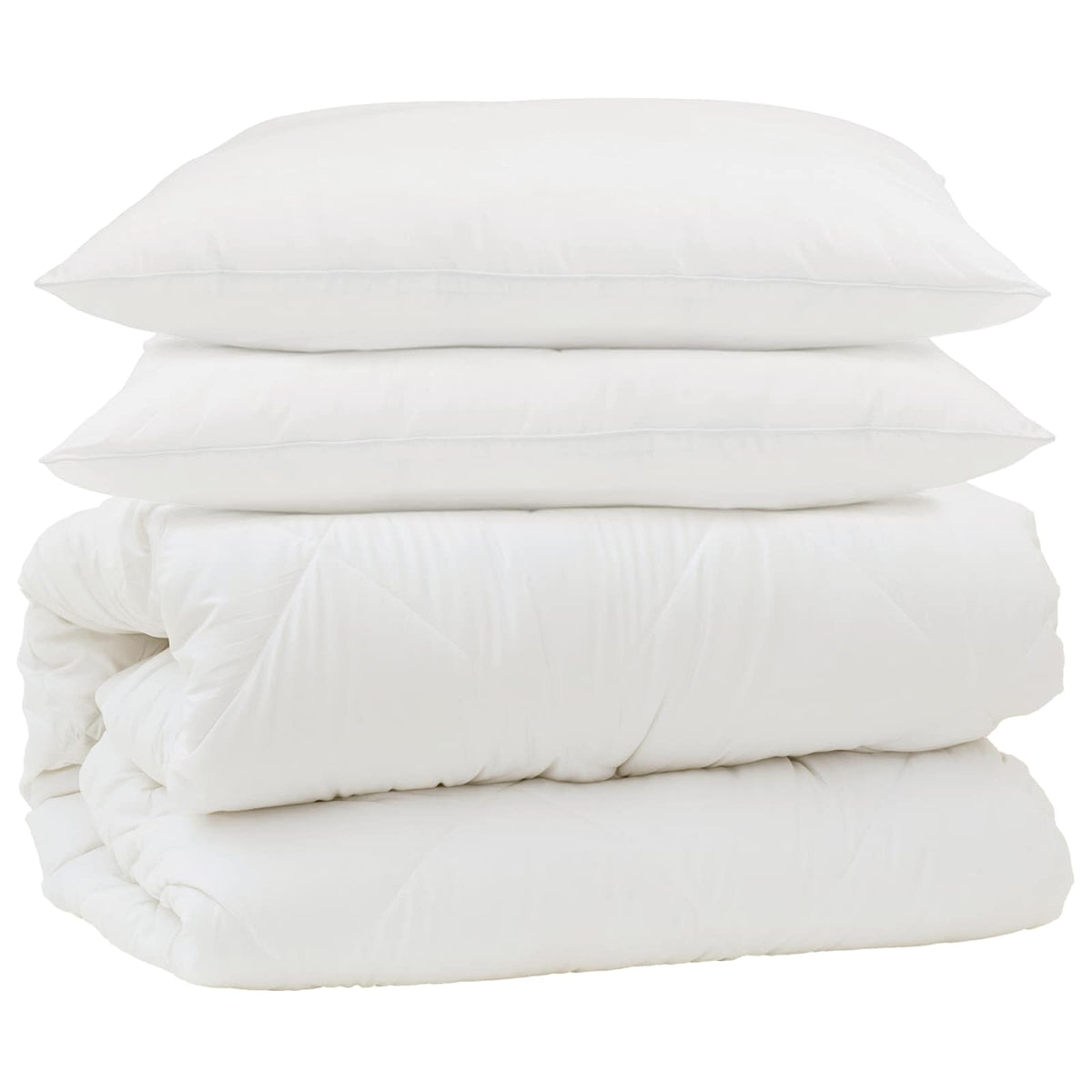 Vidaxl parure de couette avec oreiller 3 pcs blanc microfibre et duvet plume