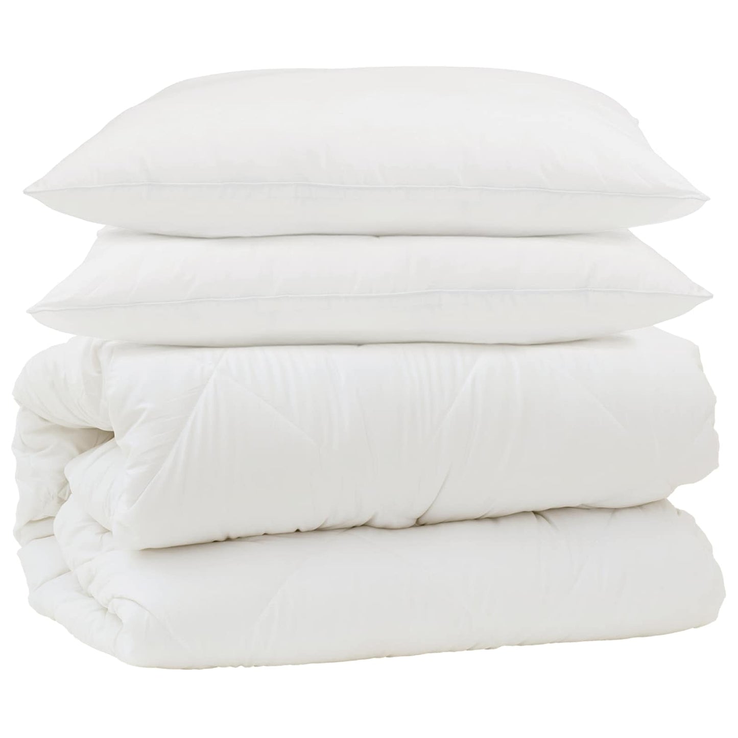 Vidaxl parure de couette avec oreiller 3 pcs blanc microfibre et duvet plume