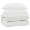 Vidaxl parure de couette avec oreiller 3 pcs blanc microfibre et duvet plume