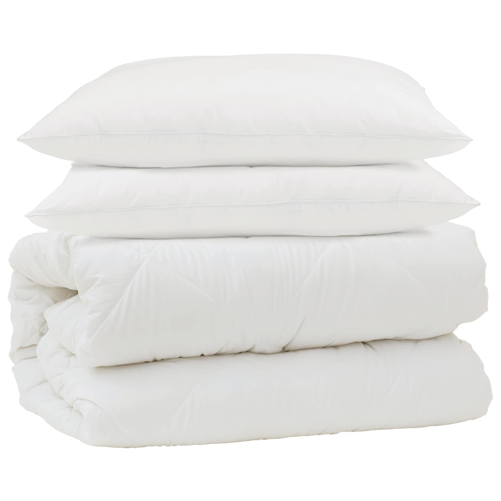 Vidaxl parure de couette avec oreiller 3 pcs blanc microfibre et duvet plume