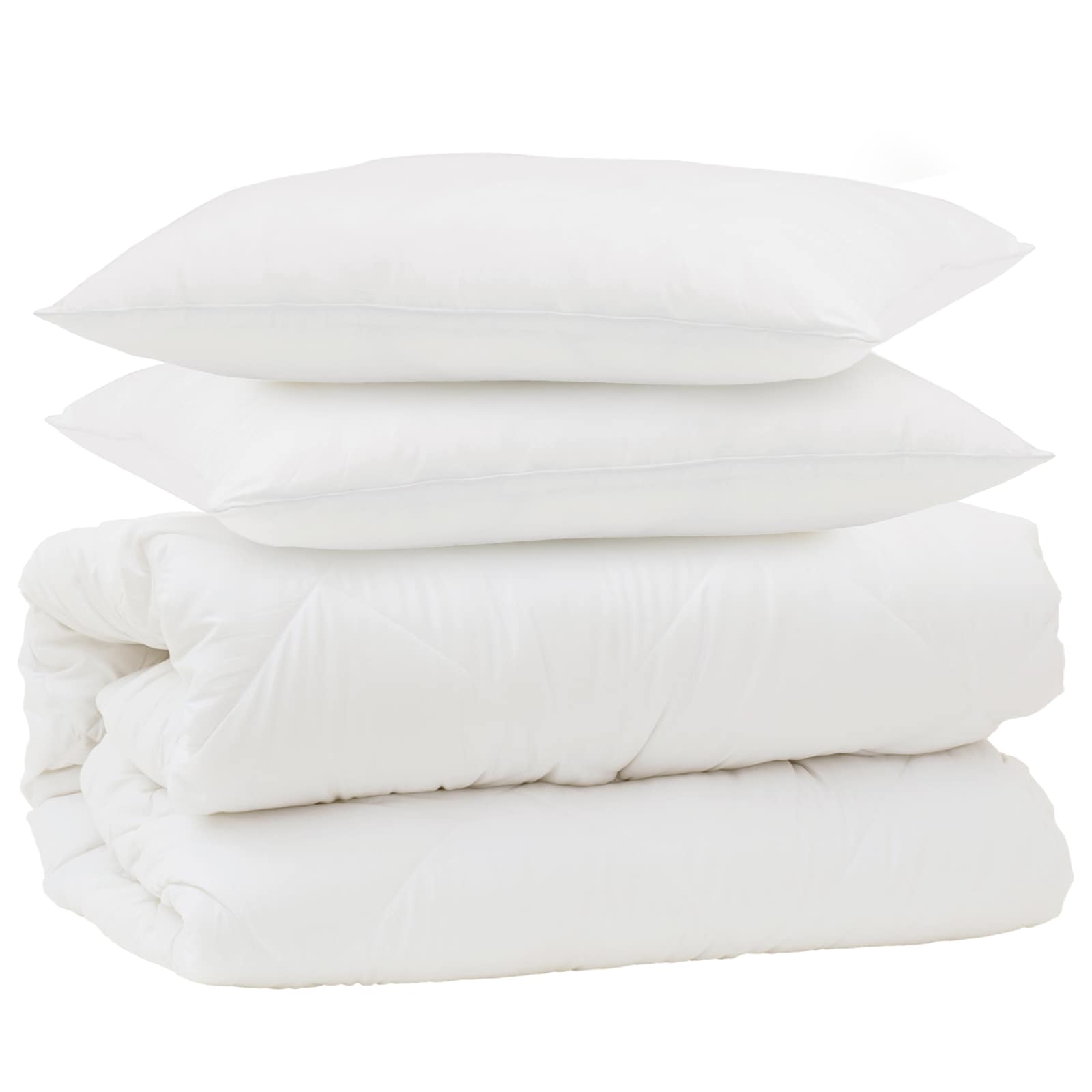 Vidaxl parure de couette avec oreiller 3 pcs blanc microfibre et duvet plume