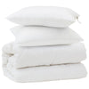 Vidaxl parure de couette avec oreiller 3 pcs blanc microfibre et duvet plume