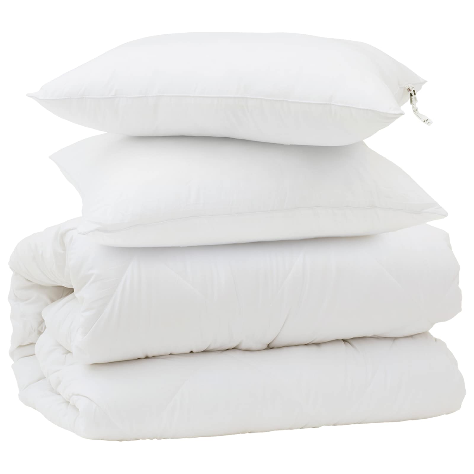 Vidaxl parure de couette avec oreiller 3 pcs blanc microfibre et duvet plume