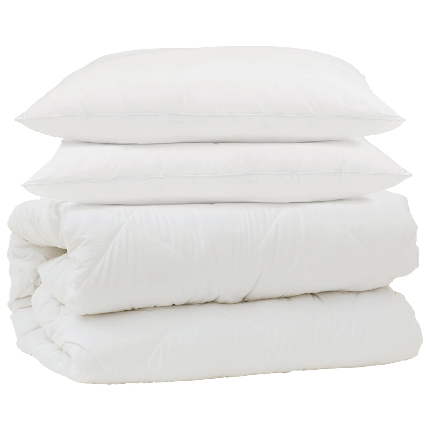 Vidaxl parure de couette avec oreiller 3 pcs blanc microfibre et duvet plume
