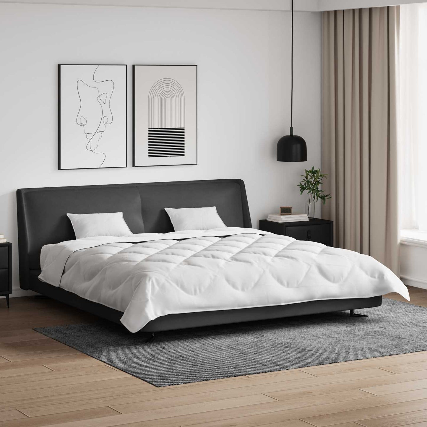 Vidaxx couette avec oreillers avec oreiller 3 pcs microfibre blanche