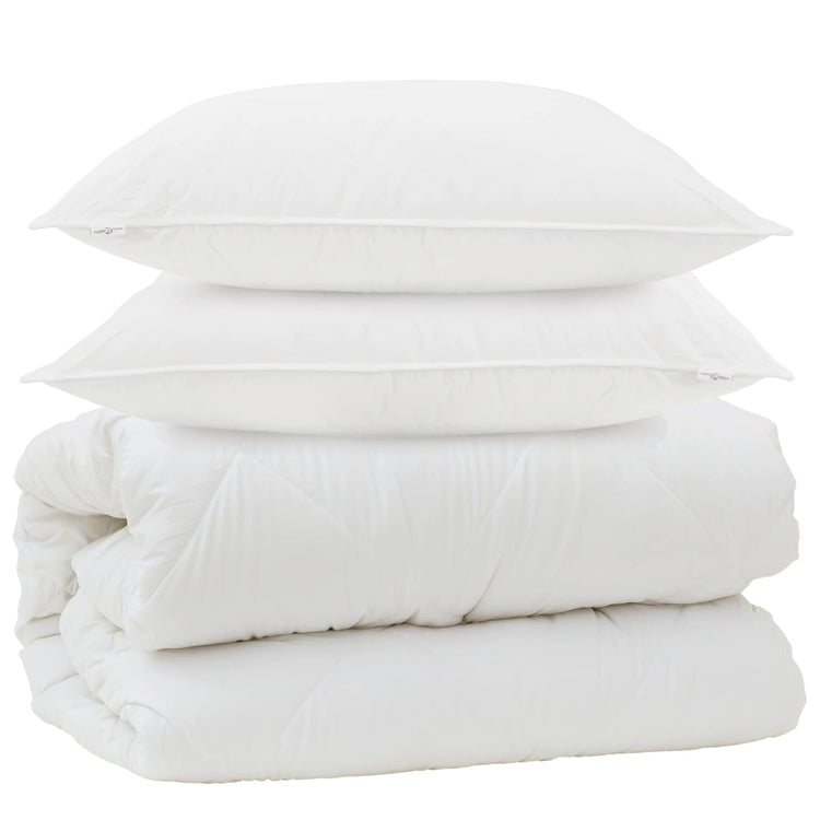 Vidaxx couette avec oreillers avec oreiller 3 pcs microfibre blanche
