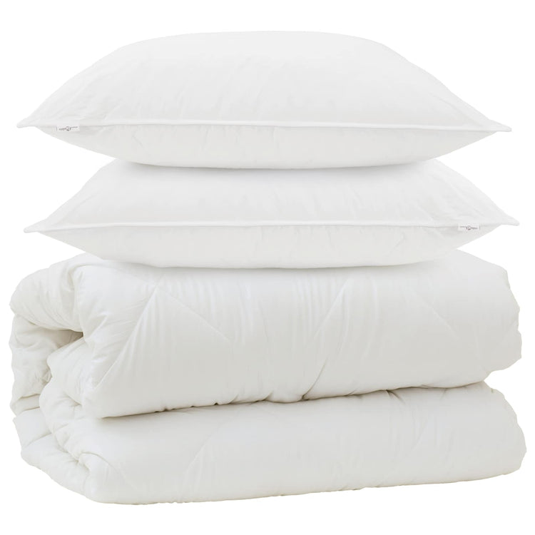 Vidaxx couette avec oreillers avec oreiller 3 pcs microfibre blanche