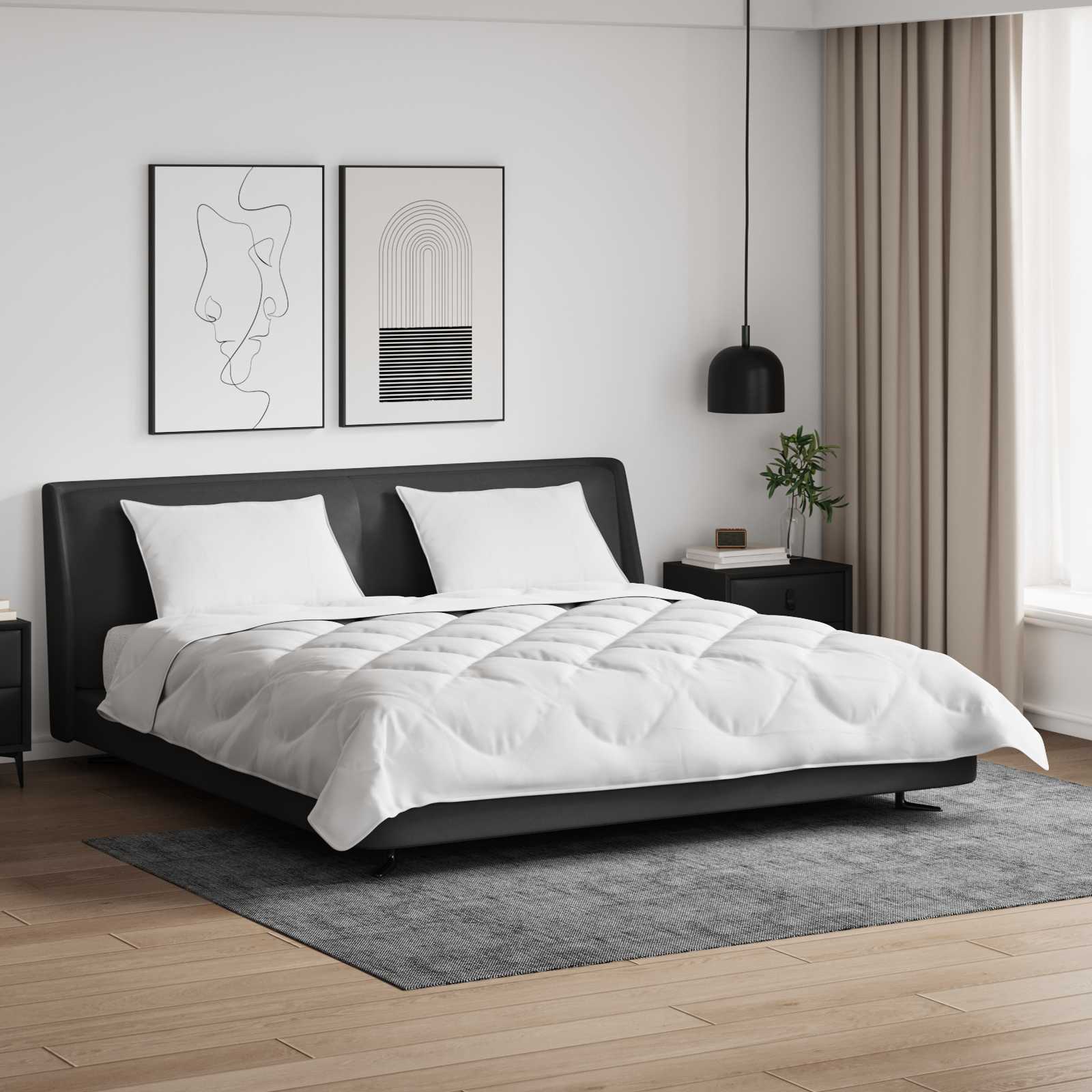 Vidaxx couette avec oreillers avec oreiller 3 pcs microfibre blanche