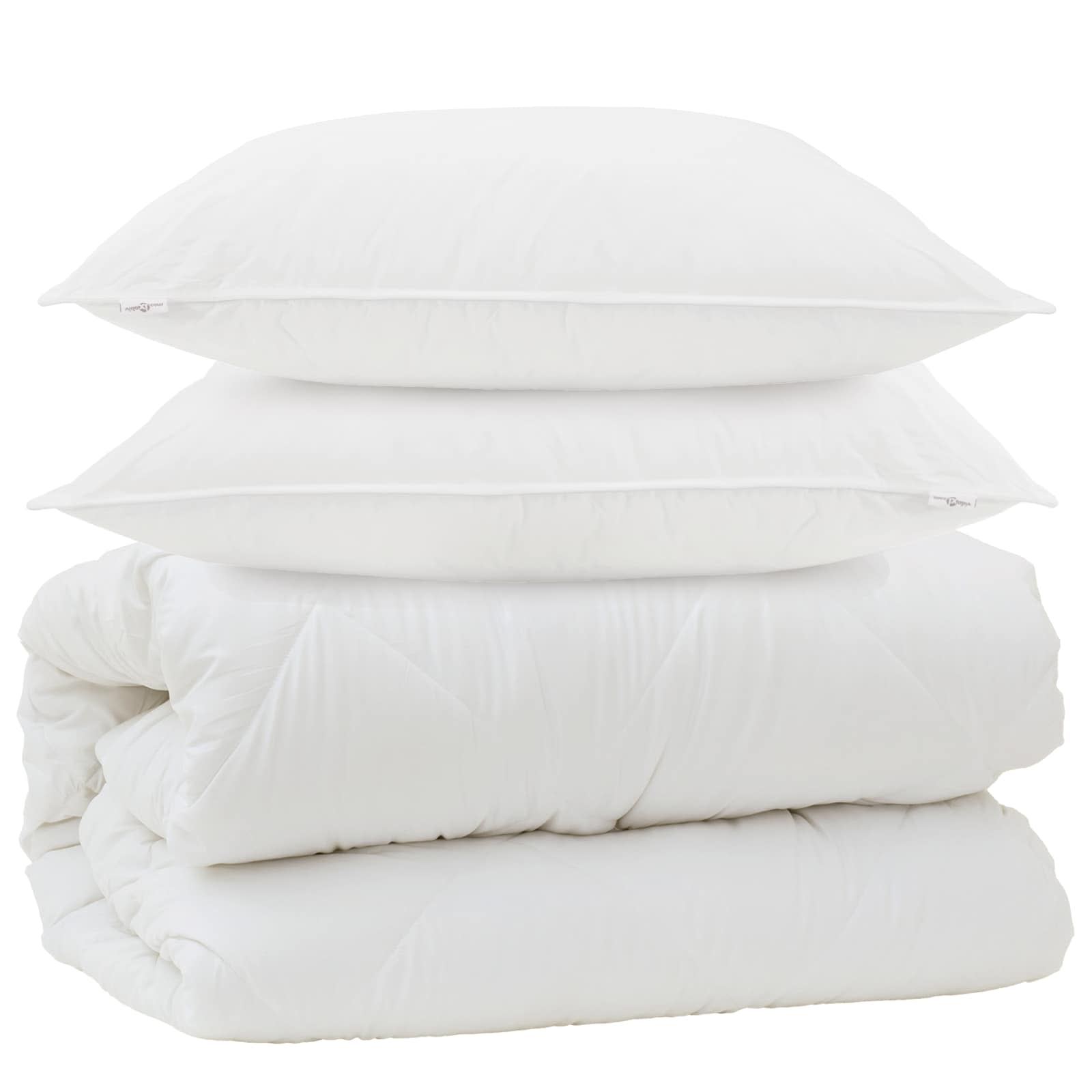Vidaxx couette avec oreillers avec oreiller 3 pcs microfibre blanche