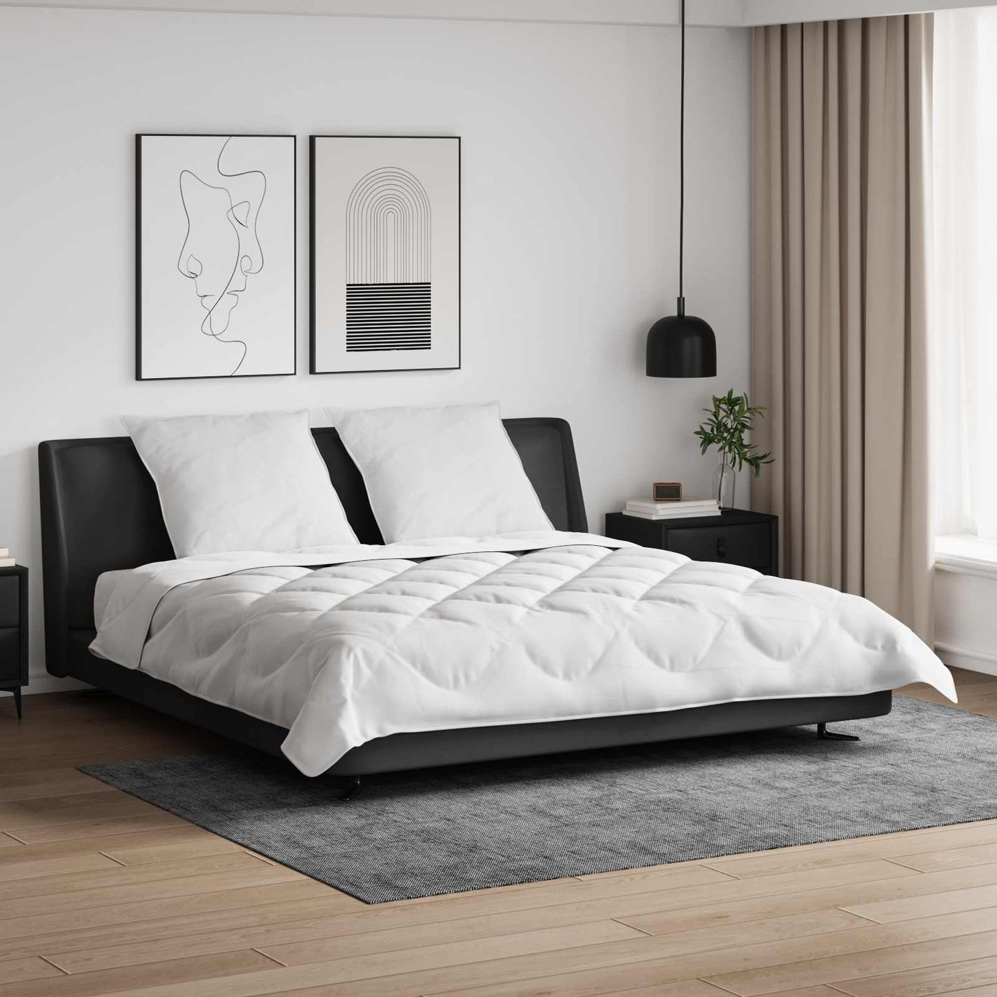 Vidaxx couette avec oreillers avec oreiller 3 pcs microfibre blanche