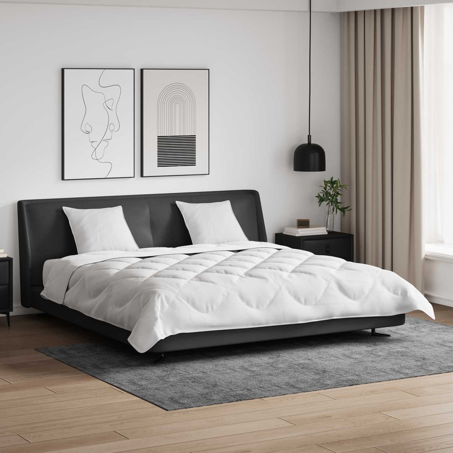 Vidaxx couette avec oreillers avec oreiller 3 pcs microfibre blanche