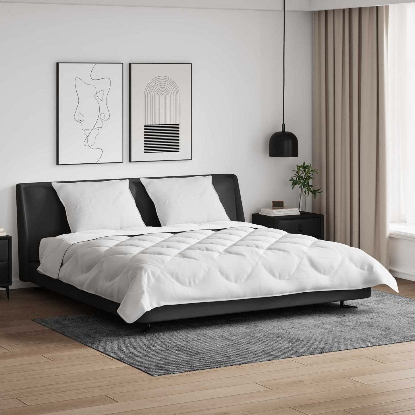 Vidaxx couette avec oreillers avec oreiller 3 pcs microfibre blanche