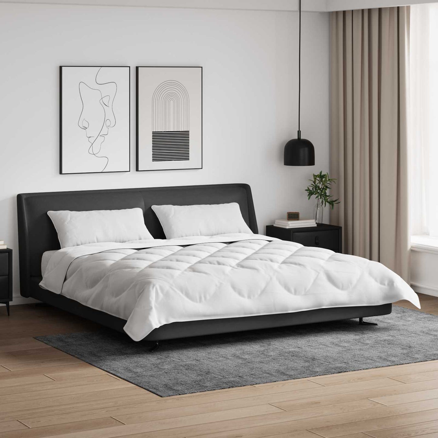 Vidaxl couette avec oreiller 3 pcs microfibre blanche