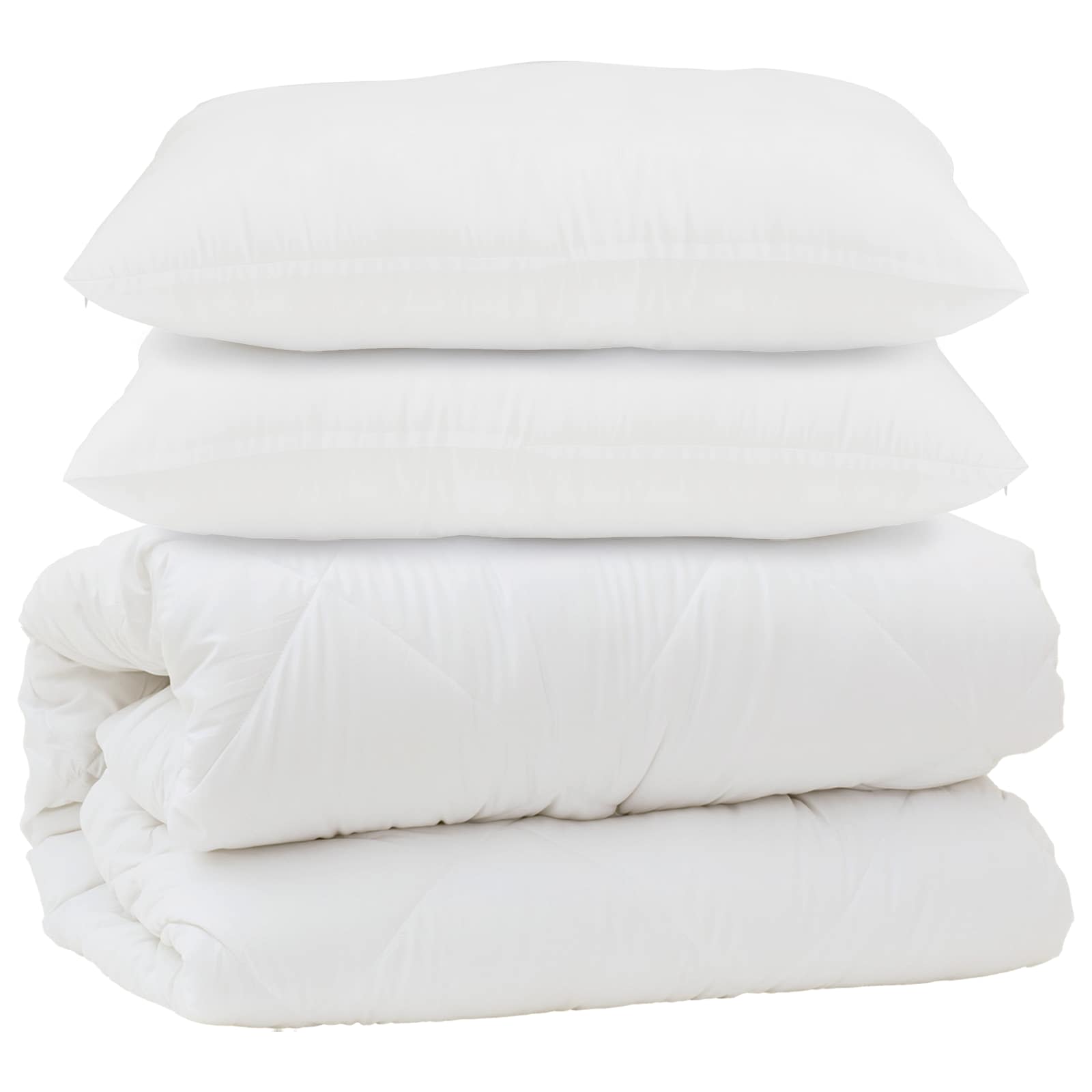 Vidaxl couette avec oreiller 3 pcs microfibre blanche