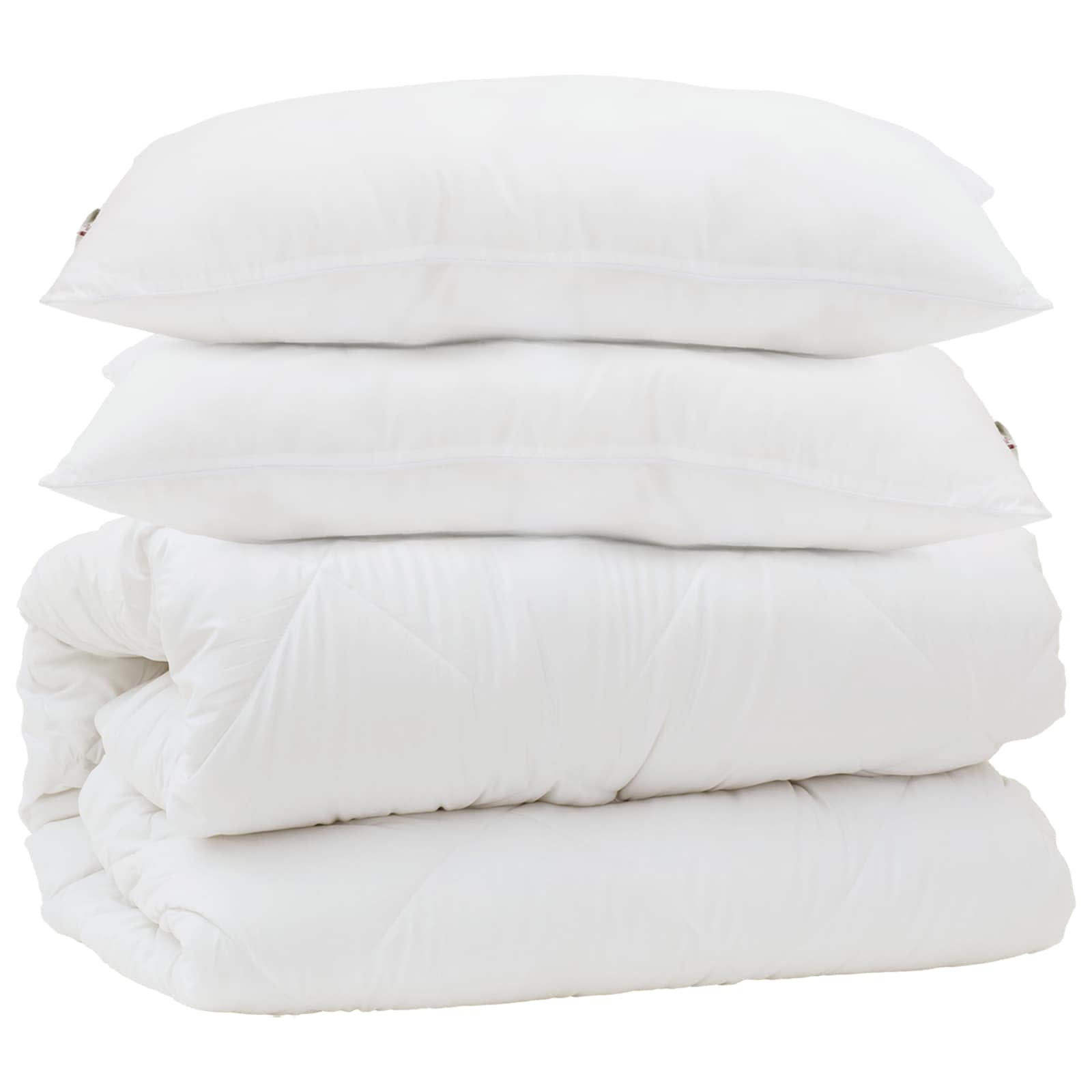 Vidaxl couette avec oreiller 3 pcs microfibre blanche