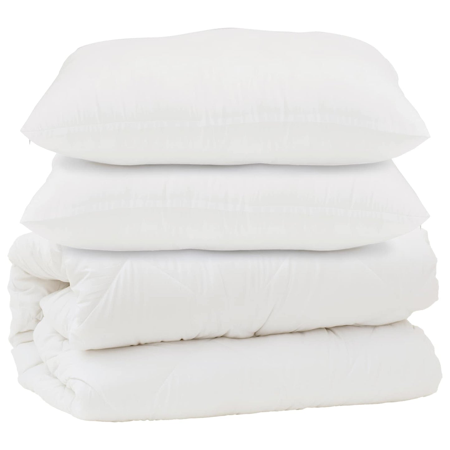 Vidaxl couette avec oreiller 3 pcs microfibre blanche