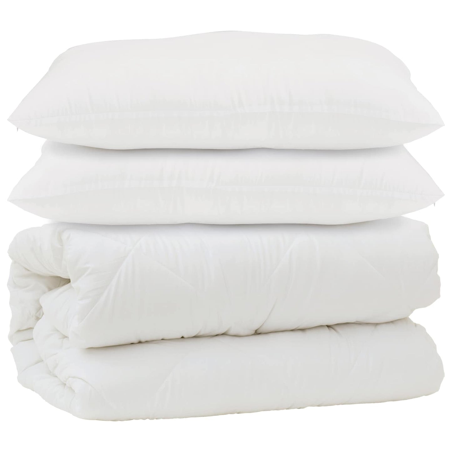 Vidaxl couette avec oreiller 3 pcs microfibre blanche