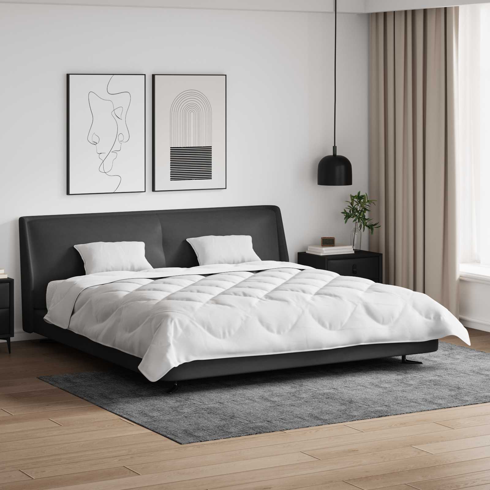 Vidaxl couette avec oreiller 3 pcs microfibre blanche