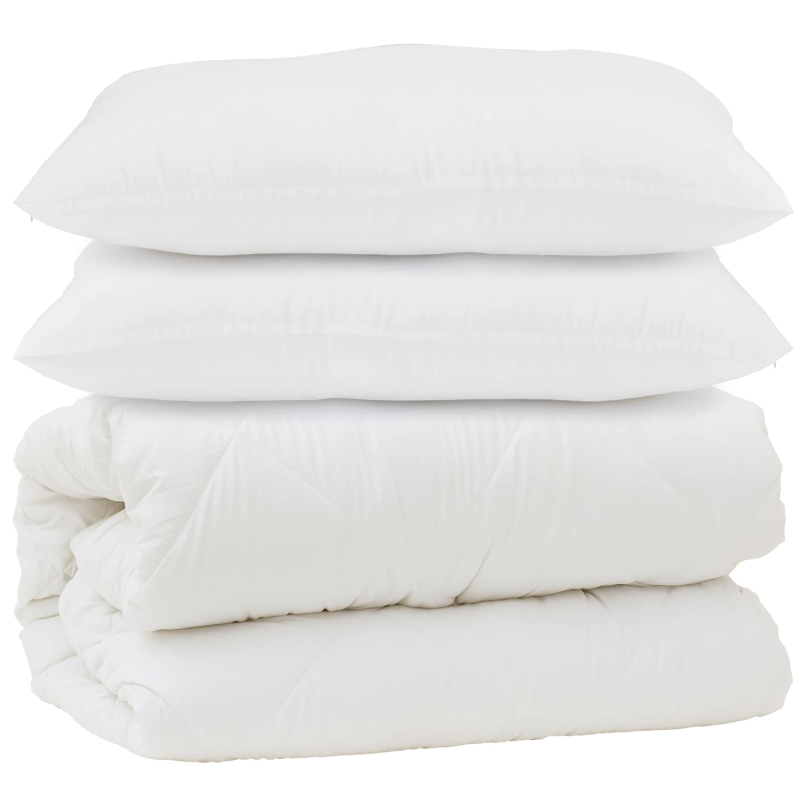 Vidaxl couette avec oreiller 3 pcs microfibre blanche