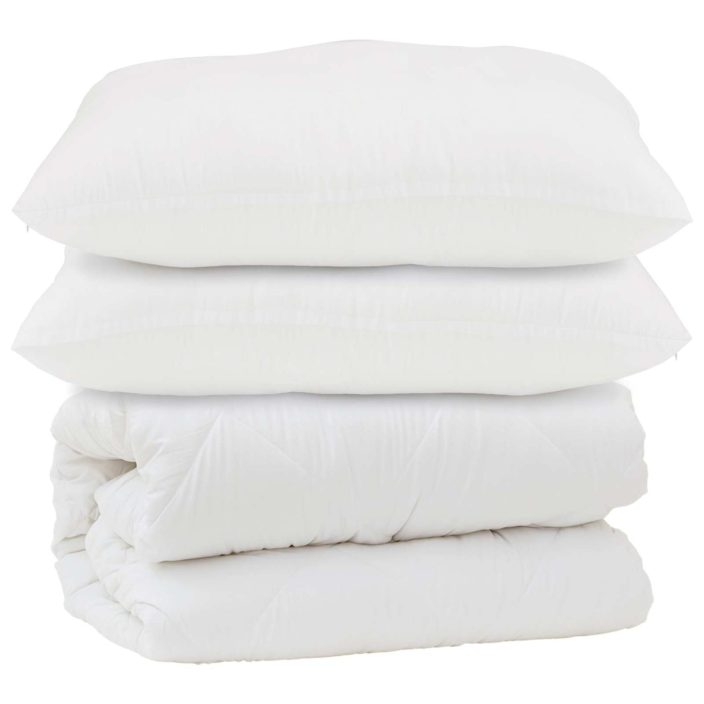 Vidaxl couette avec oreiller 3 pcs microfibre blanche