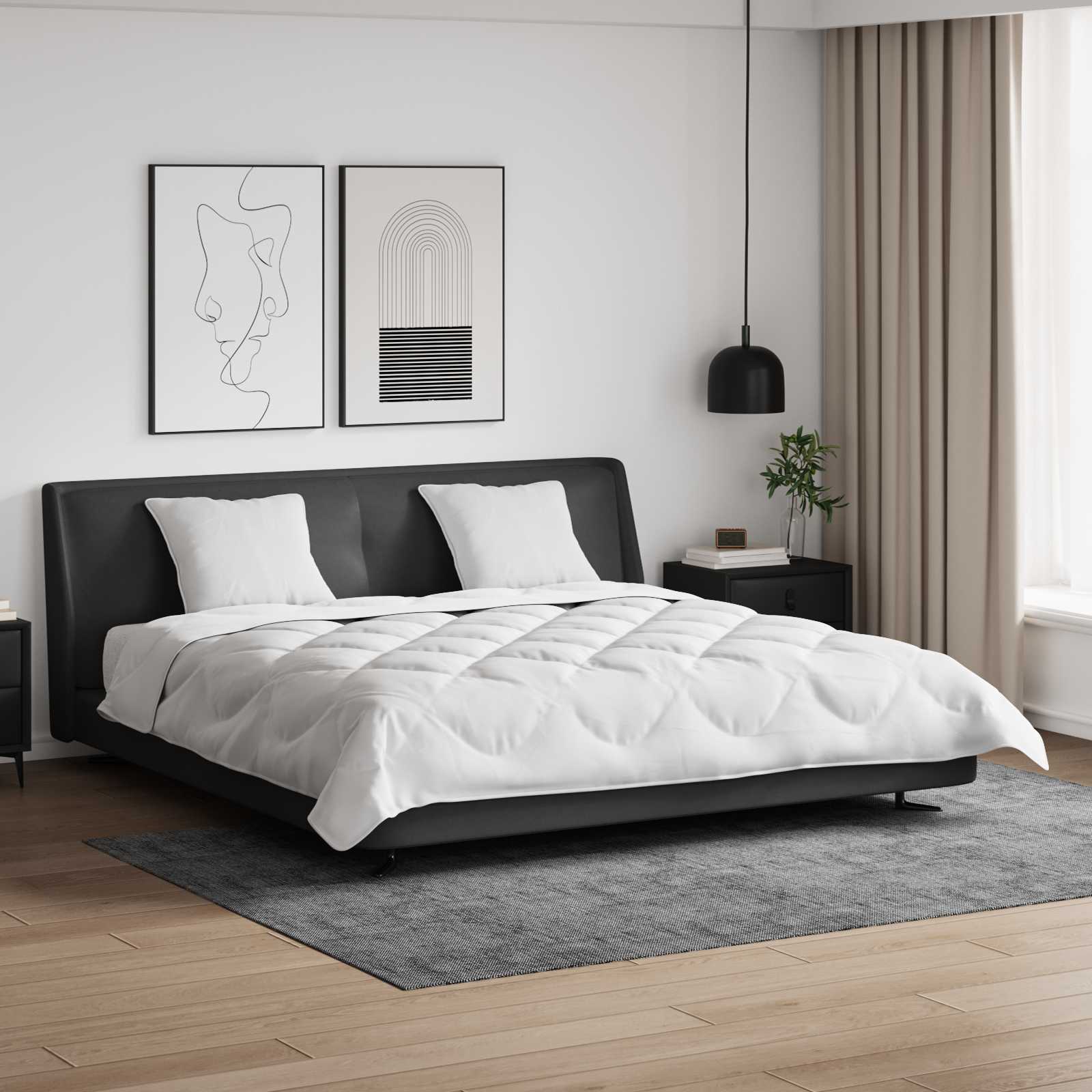 Vidaxl couette avec oreiller 3 pcs microfibre blanche