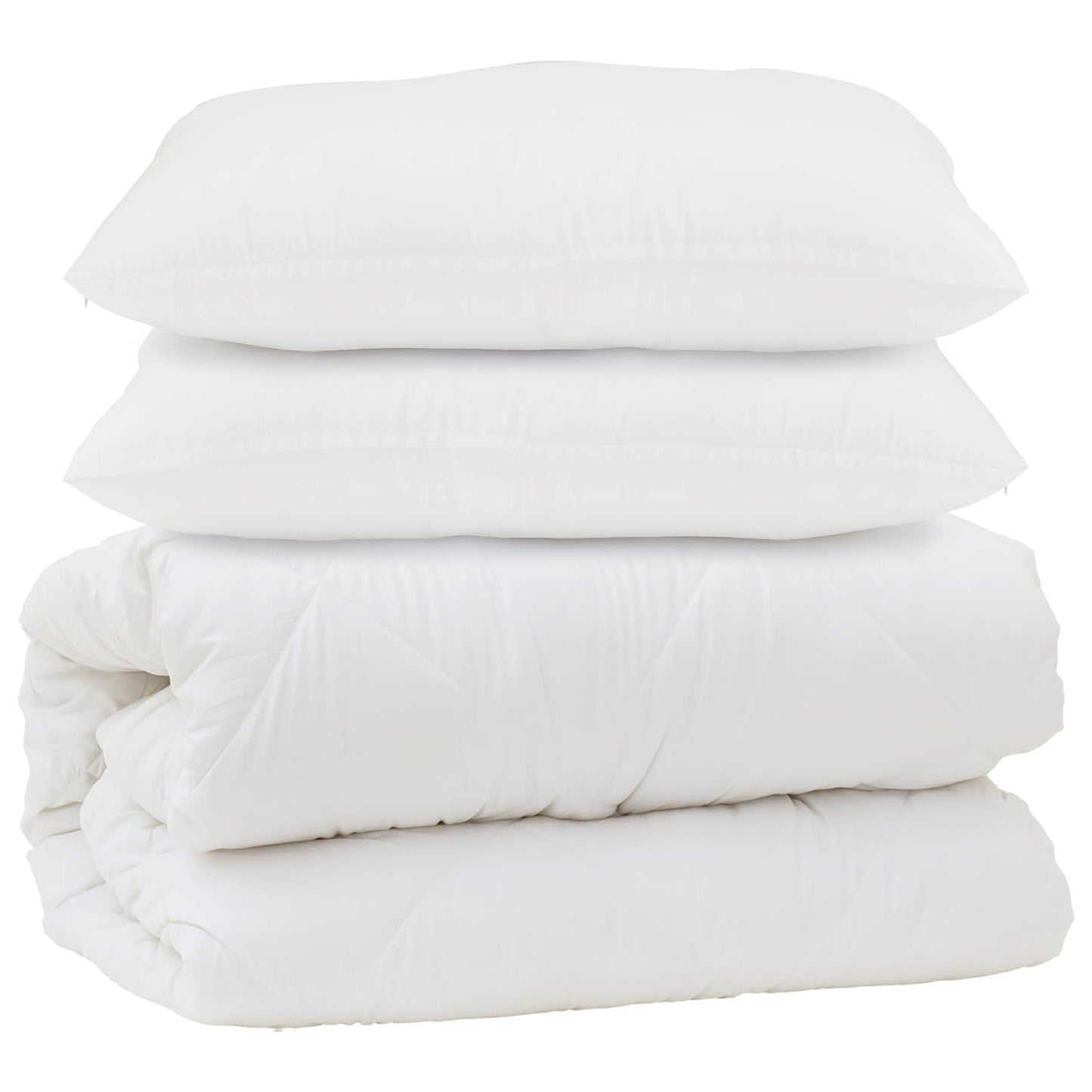 Vidaxl couette avec oreiller 3 pcs microfibre blanche
