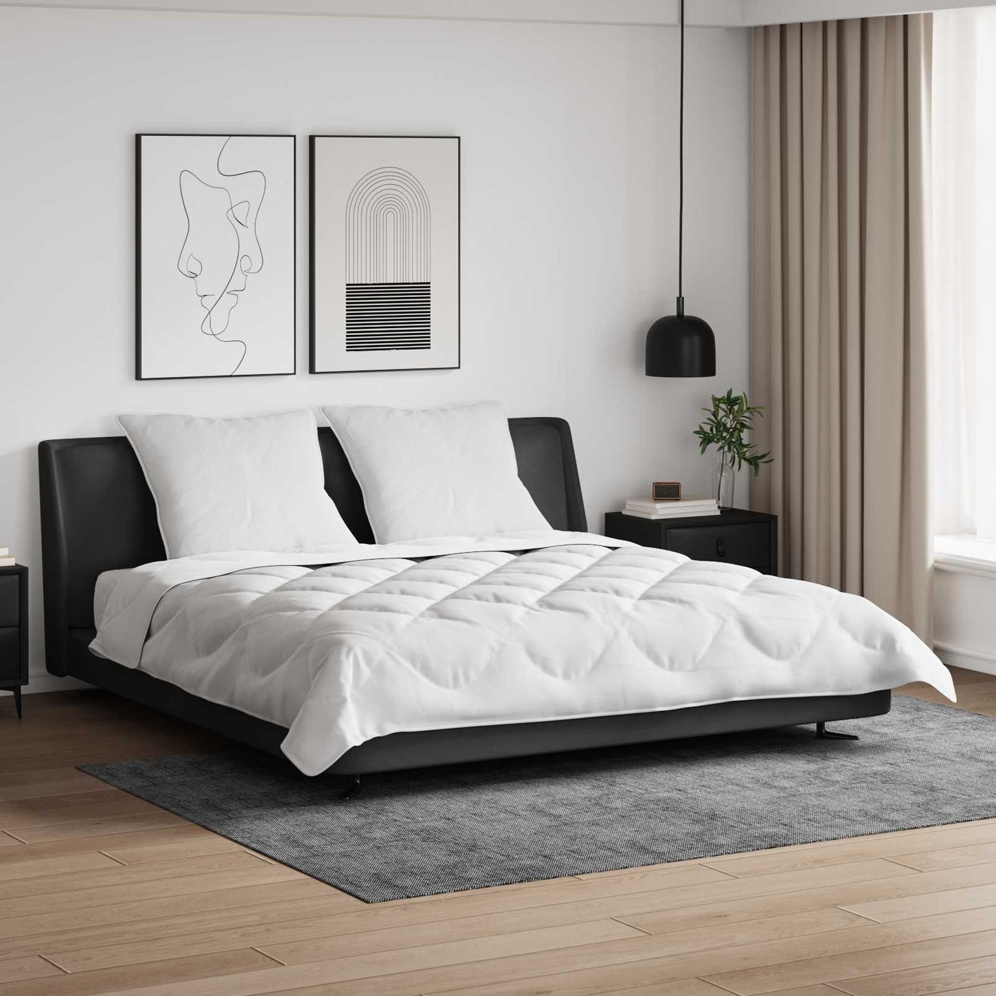 Vidaxl couette avec oreiller 3 pcs microfibre blanche