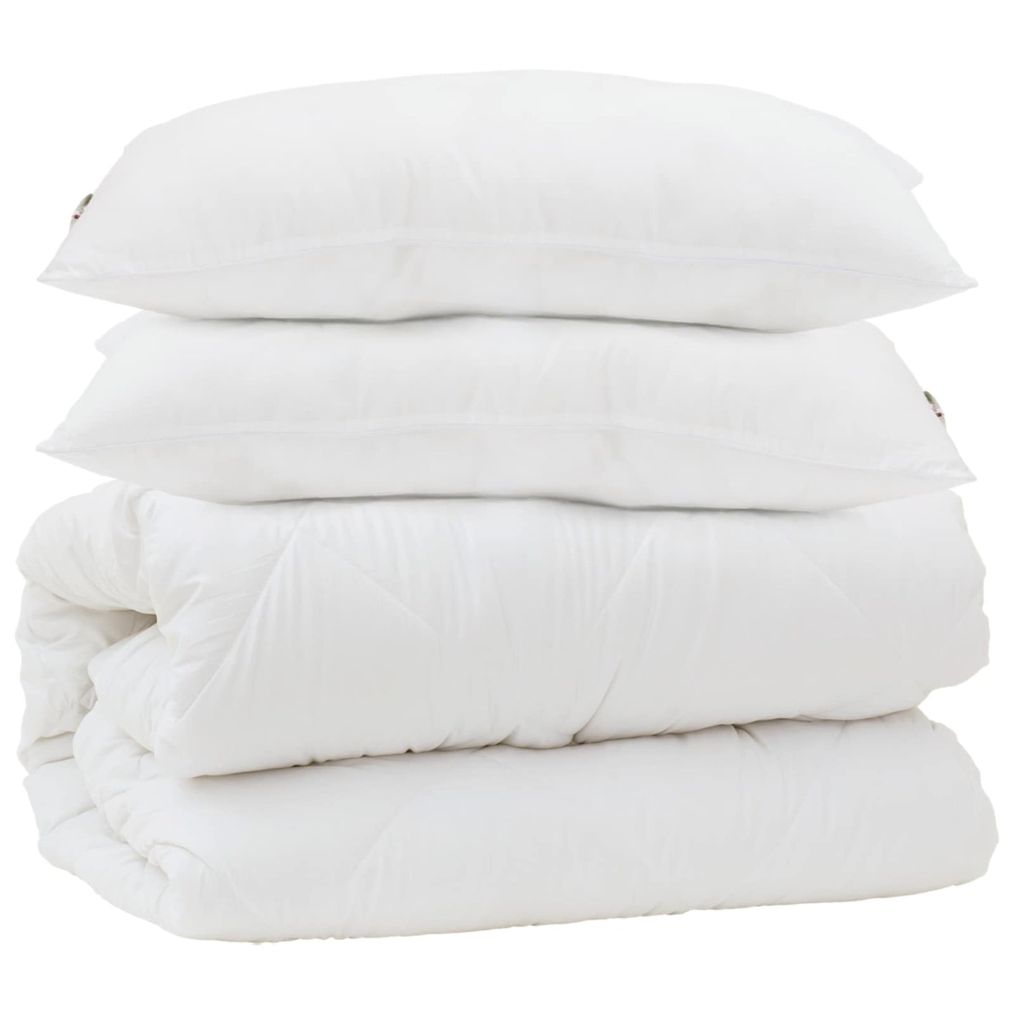 Vidaxl couette avec oreiller 3 pcs microfibre blanche