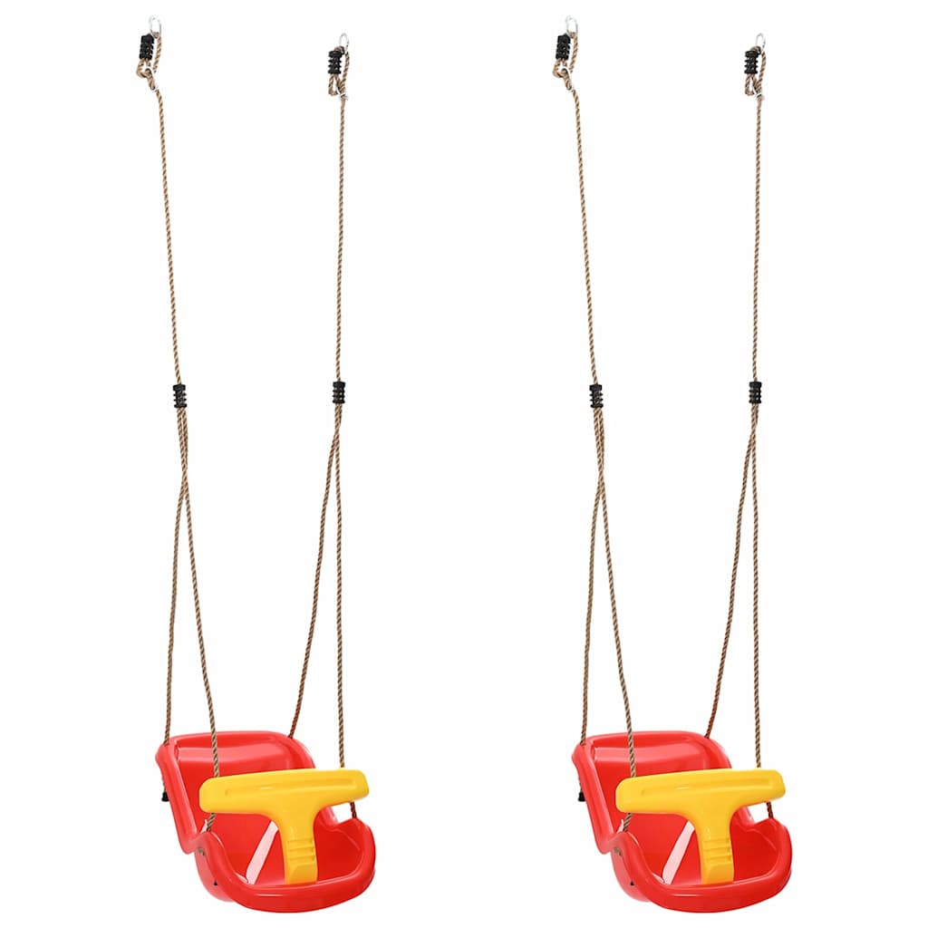 Vidaxl balançoire bébé 2 pcs rouge 36 x 43 x 42 cm plastique