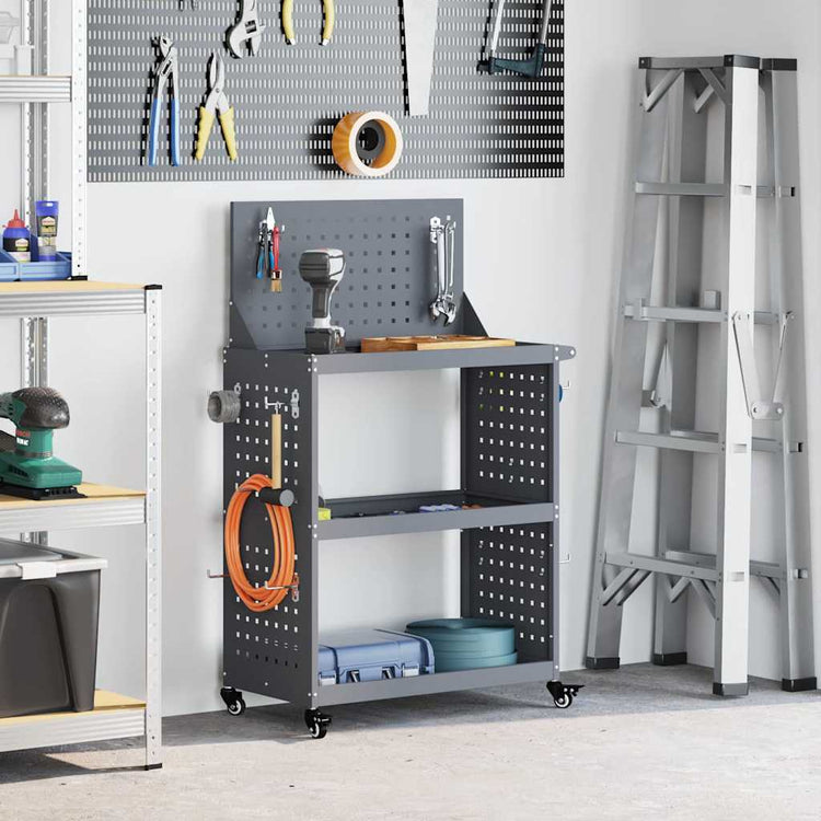 Vidaxxl chariot à outils anthracite 65 x 35 x 111 cm acier laminé à froid