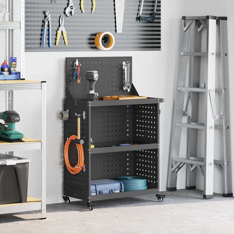 Vidaxx chariot à outils noir 65 x 35 x 111 cm acier laminé à froid