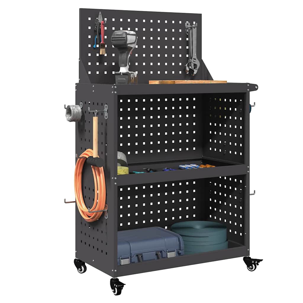 Vidaxx chariot à outils noir 65 x 35 x 111 cm acier laminé à froid