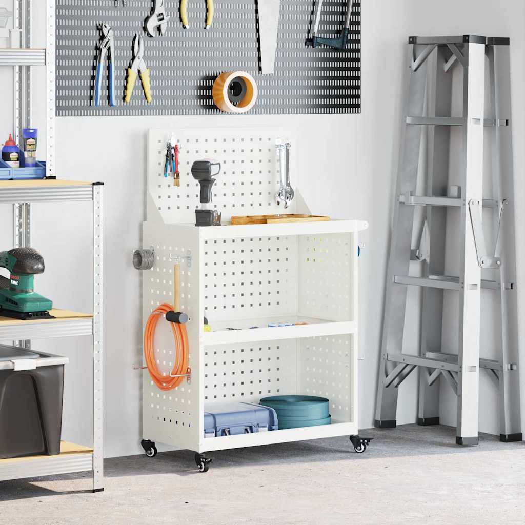 Vidaxx chariot à outils blanc 65 x 35 x 111 cm acier laminé à froid