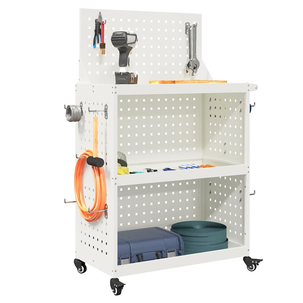 Vidaxx chariot à outils blanc 65 x 35 x 111 cm acier laminé à froid