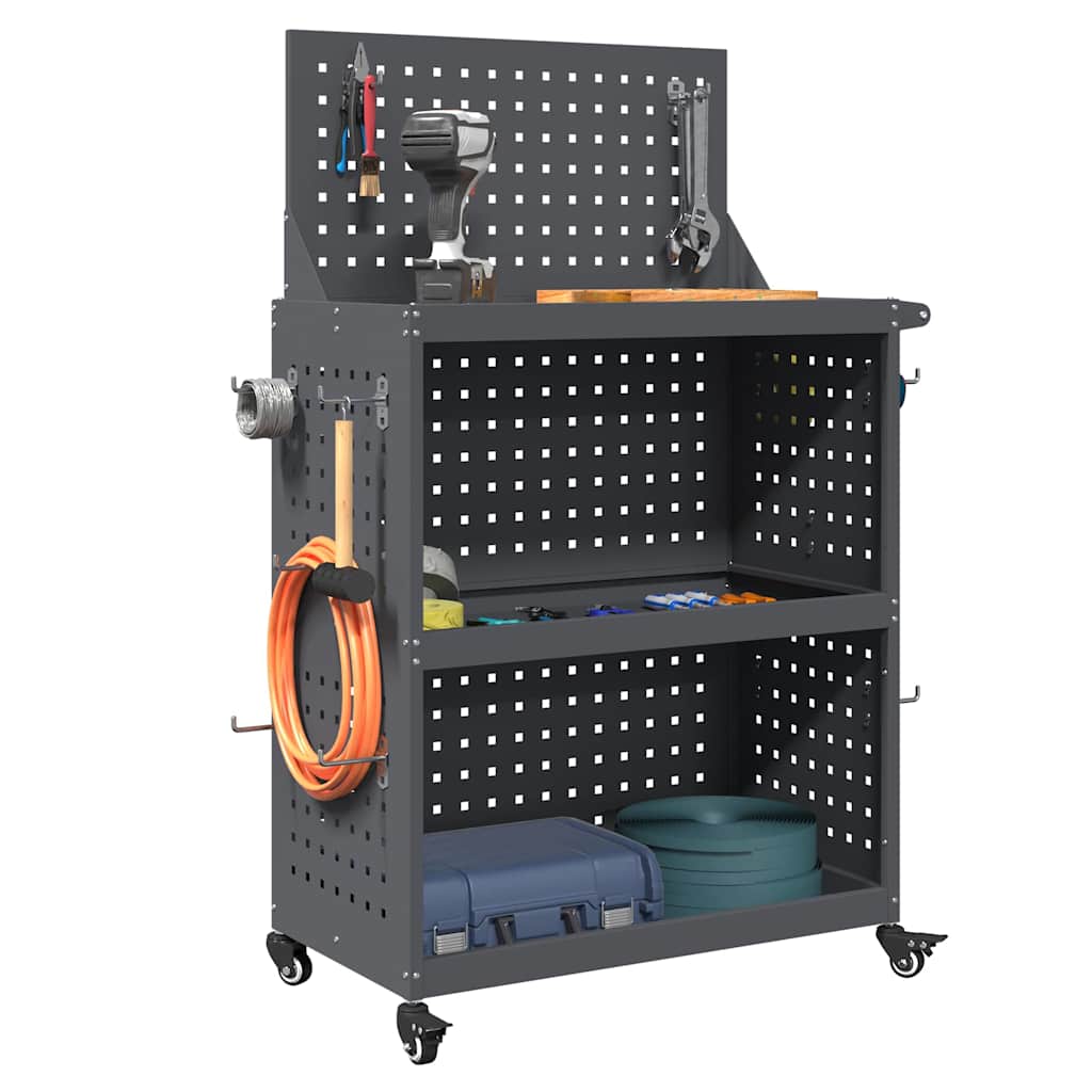 Vidaxxl chariot à outils anthracite 65 x 35 x 111 cm acier laminé à froid